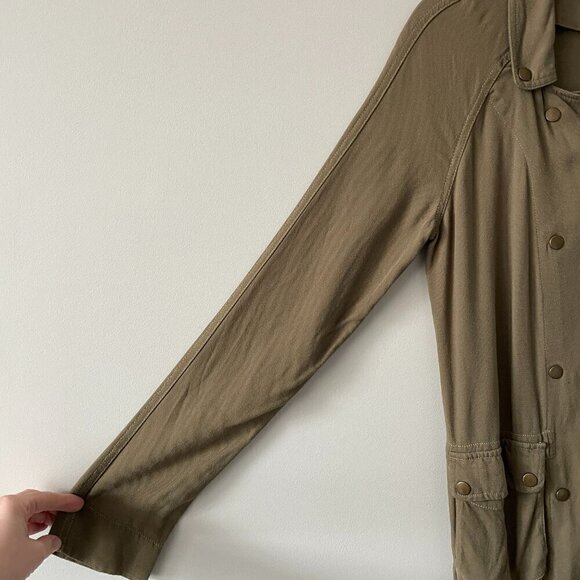 Temperance Button Front Collared Outdoor Casual Utility Jacket Olive Green XS - Picture 4 of 9